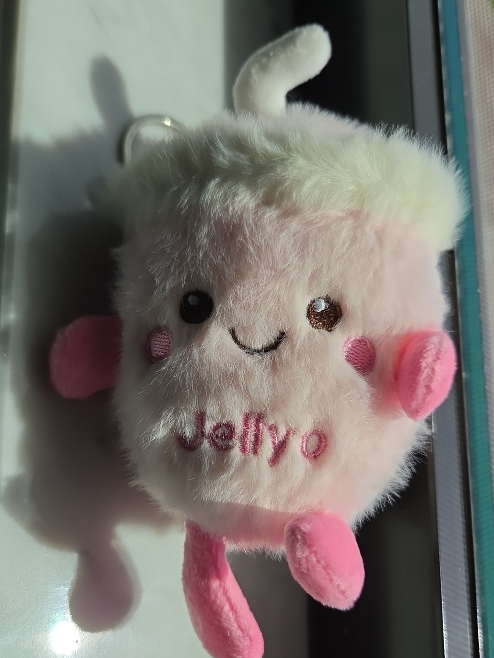 Pink Plush Small Toy Keychain - Cute Soft  Companion